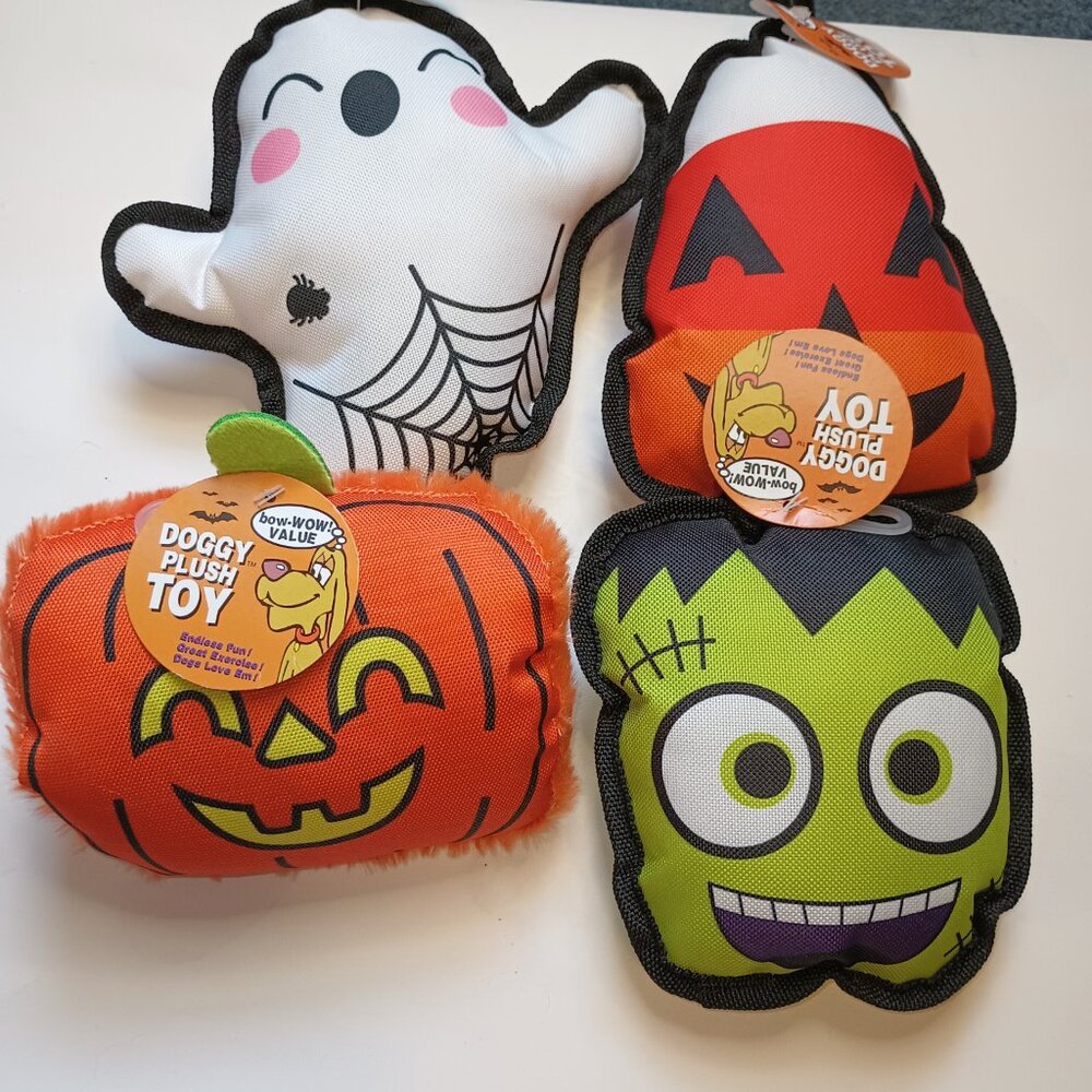 NEW Halloween Doggy Plush Toy Lot of 4